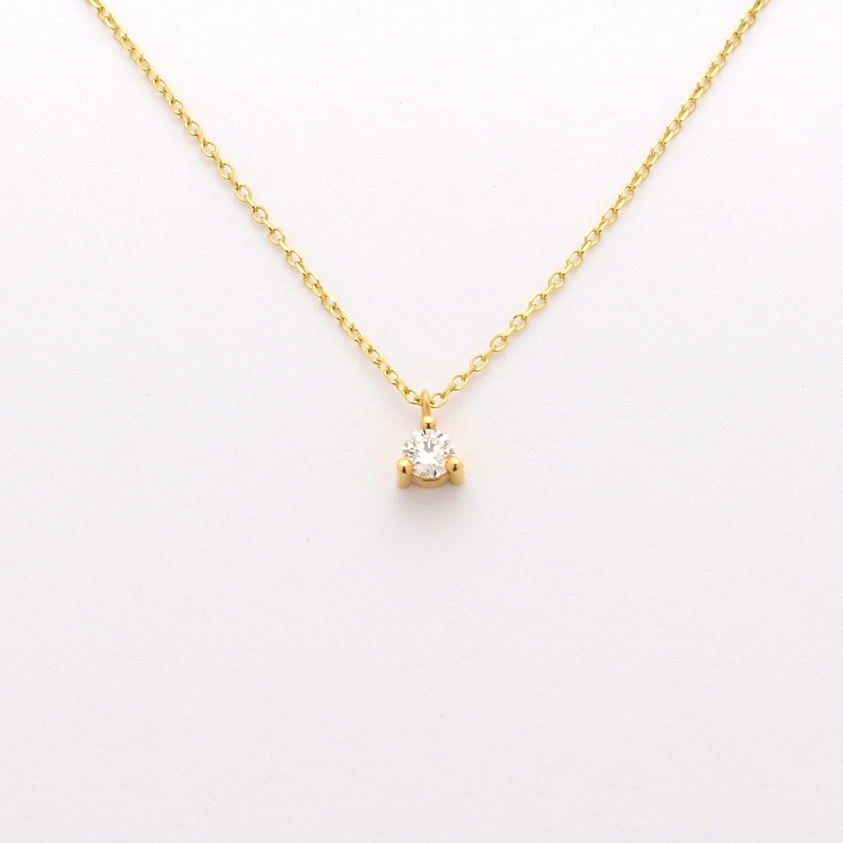 14K Diamond Prong Necklace