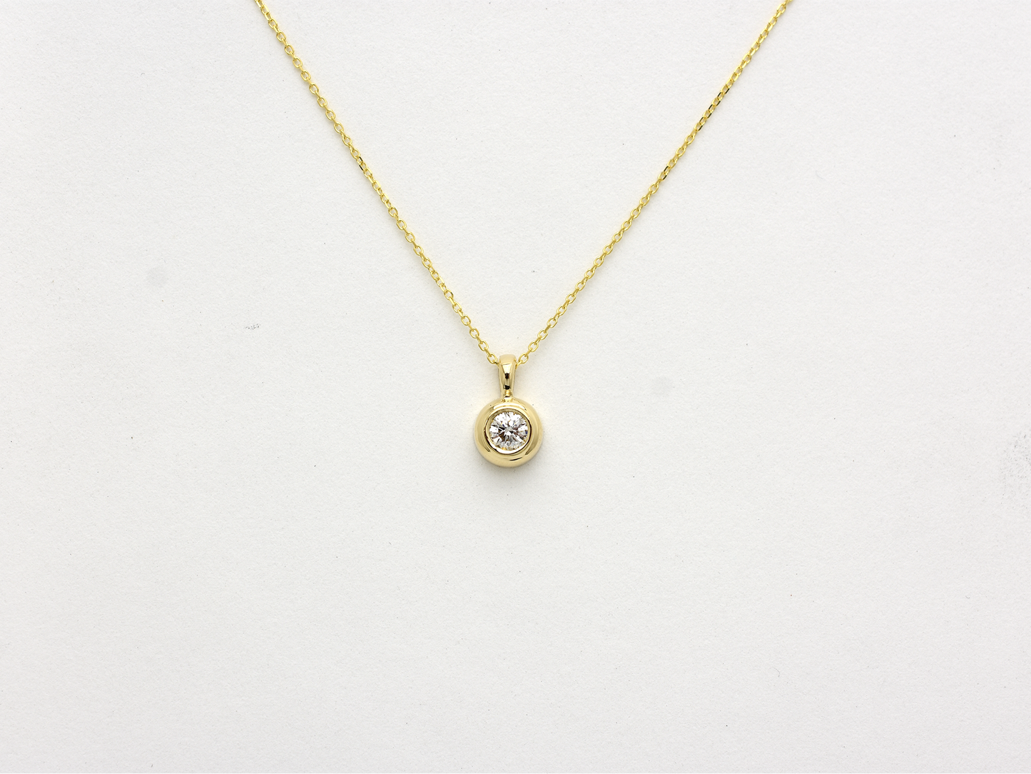 Bezel set diamond necklace 0.25 carat natural diamond