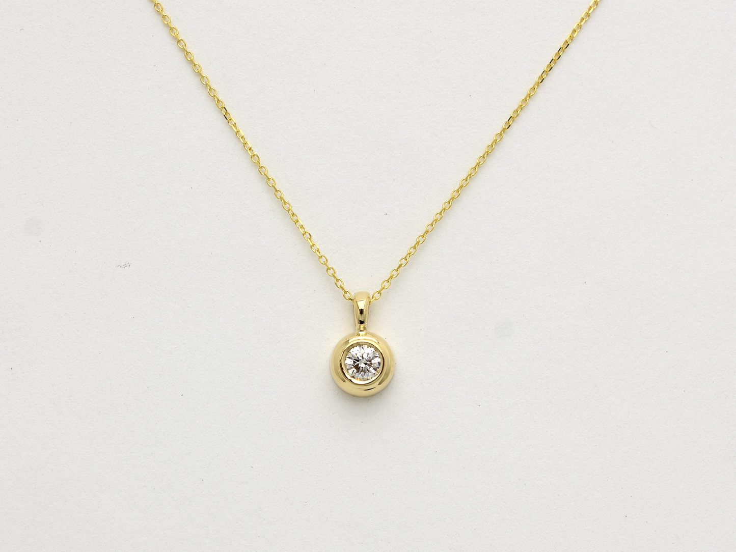 Bezel set diamond necklace 0.25 carat natural diamond