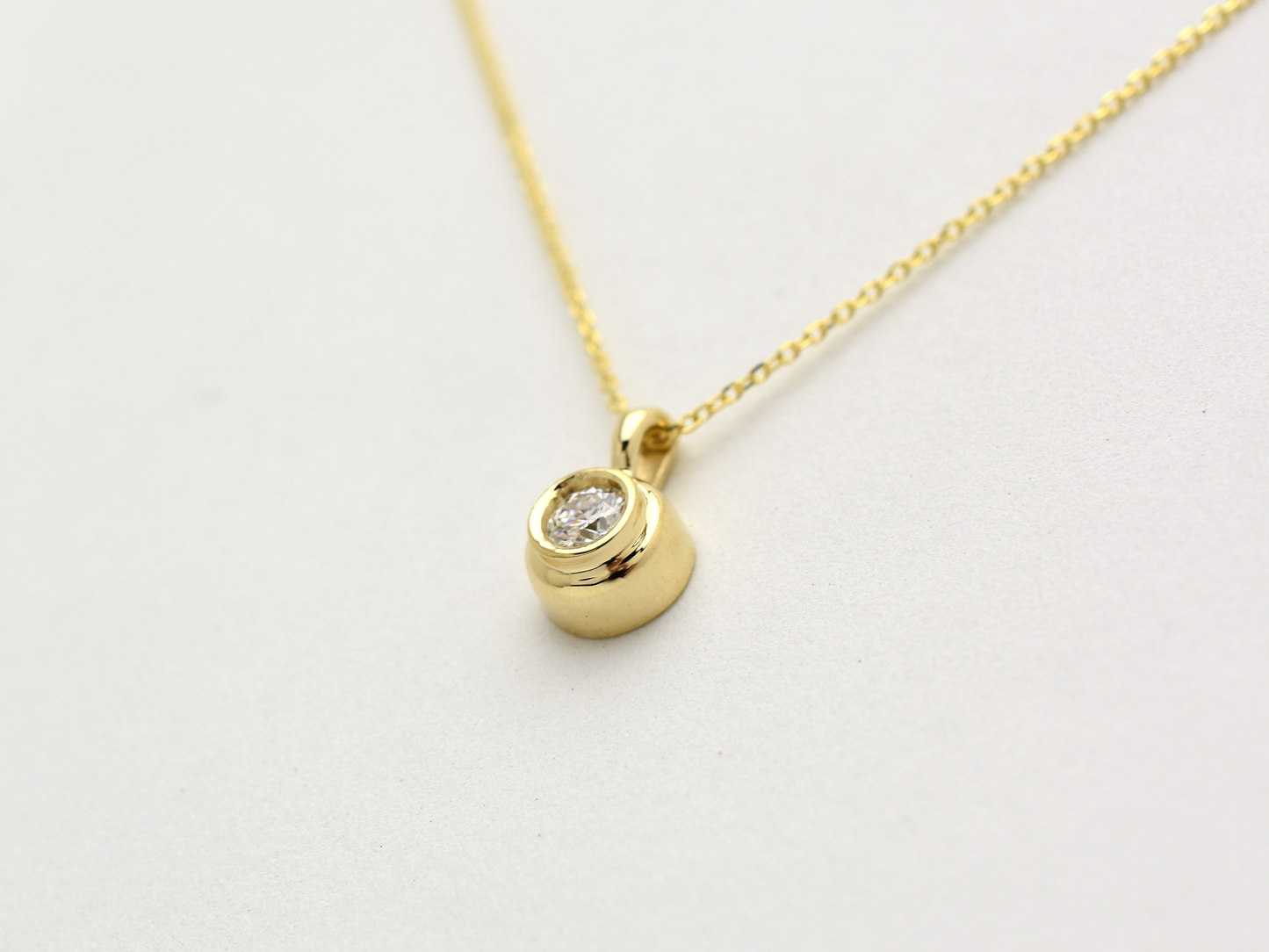 Bezel set diamond necklace 0.25 carat natural diamond