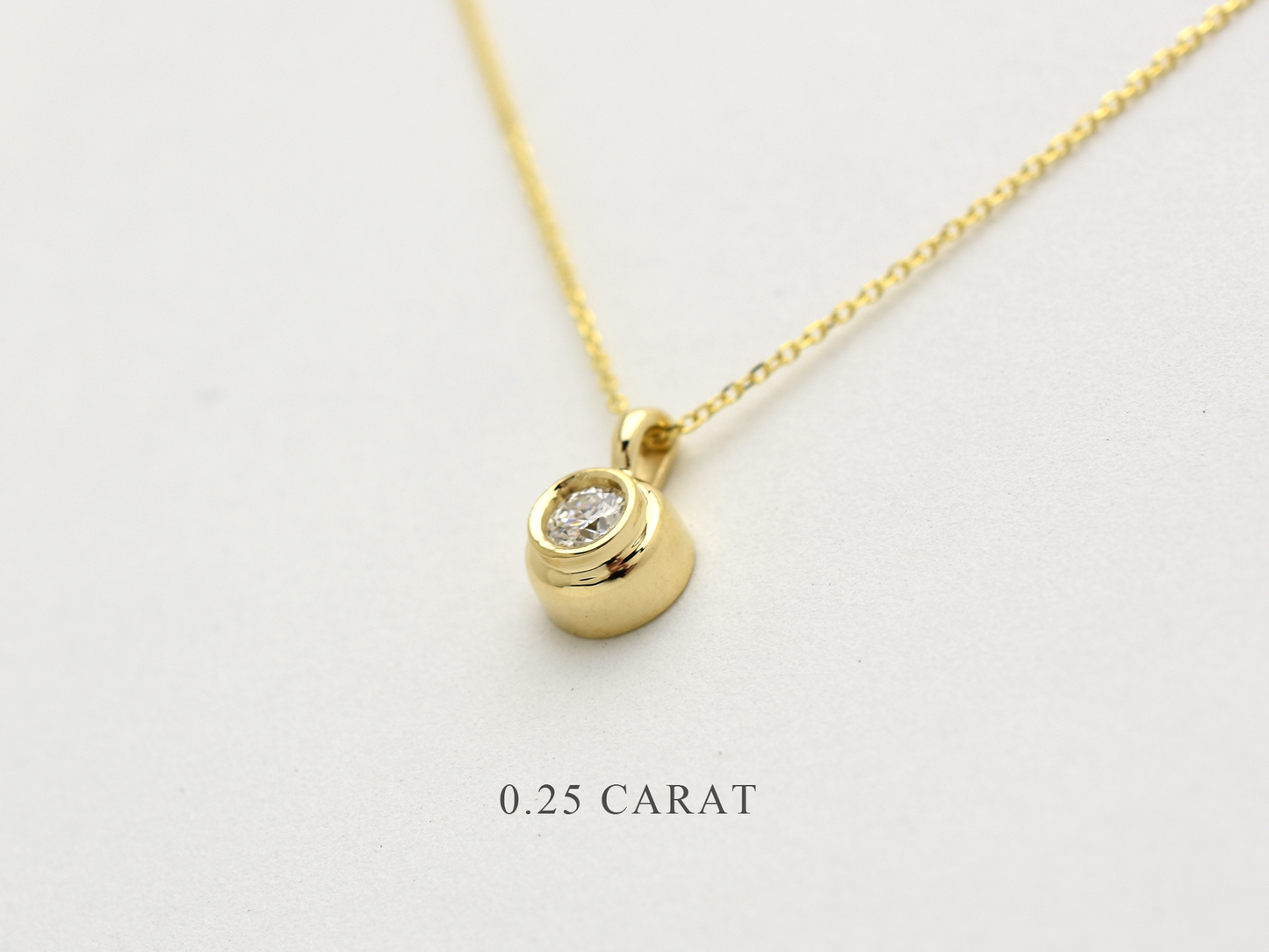 Bezel set diamond necklace 0.25 carat natural diamond