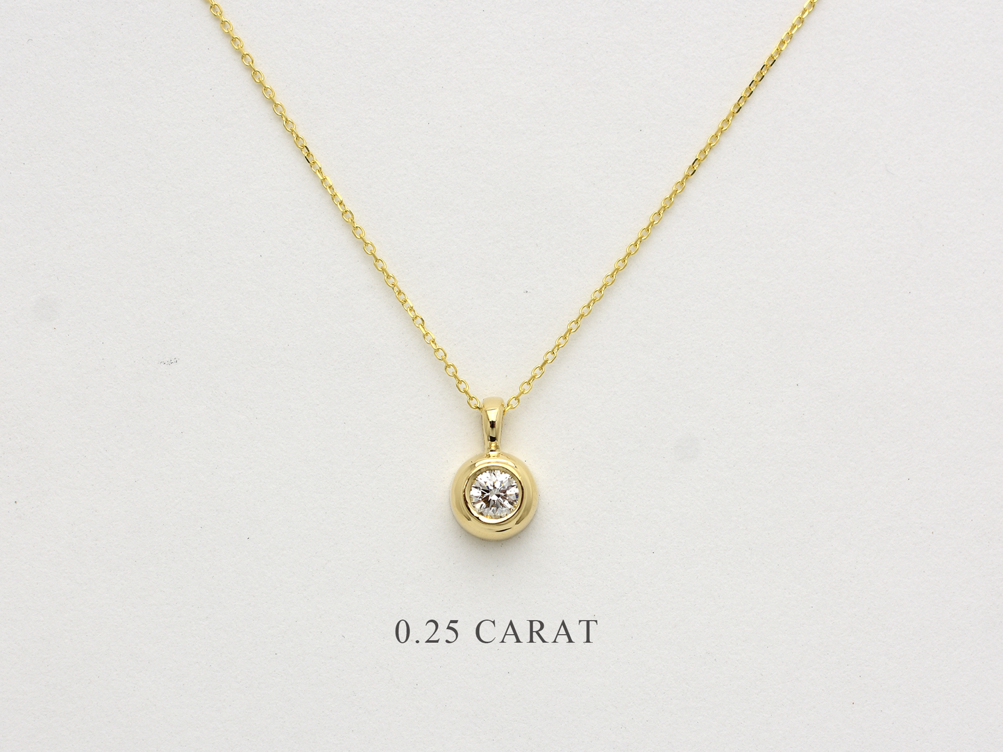 Bezel set diamond necklace 0.25 carat natural diamond