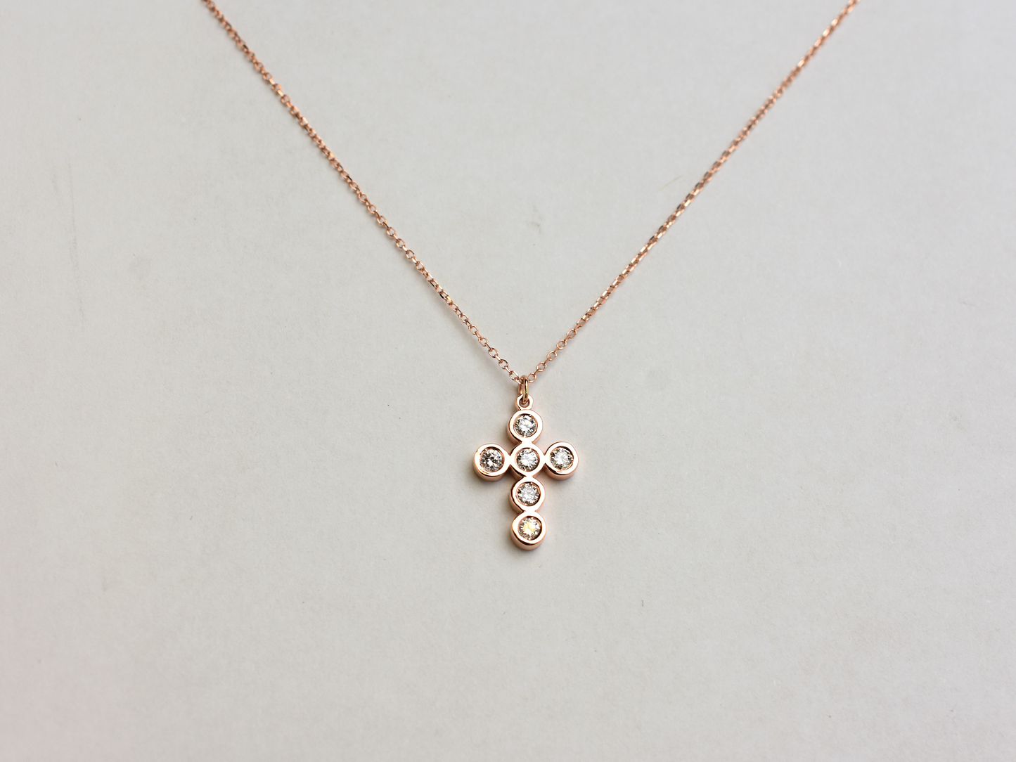 14k bezel set diamond cross for ladies - 14k yellow gold cross - 14 k white gold cross - 14 k rose gold cross - layering cross necklace - statement diamond cross - baptism cross -