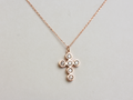 14k bezel set diamond cross for ladies - 14k yellow gold cross - 14 k white gold cross - 14 k rose gold cross - layering cross necklace - statement diamond cross - baptism cross -