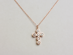 14k bezel set diamond cross for ladies - 14k yellow gold cross - 14 k white gold cross - 14 k rose gold cross - layering cross necklace - statement diamond cross - baptism cross -