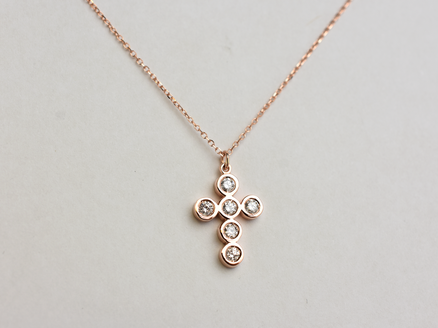 14k bezel set diamond cross for ladies - 14k yellow gold cross - 14 k white gold cross - 14 k rose gold cross - layering cross necklace - statement diamond cross - baptism cross -