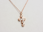 14k bezel set diamond cross for ladies - 14k yellow gold cross - 14 k white gold cross - 14 k rose gold cross - layering cross necklace - statement diamond cross - baptism cross -