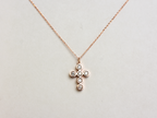 14k bezel set diamond cross for ladies - 14k yellow gold cross - 14 k white gold cross - 14 k rose gold cross - layering cross necklace - statement diamond cross - baptism cross -
