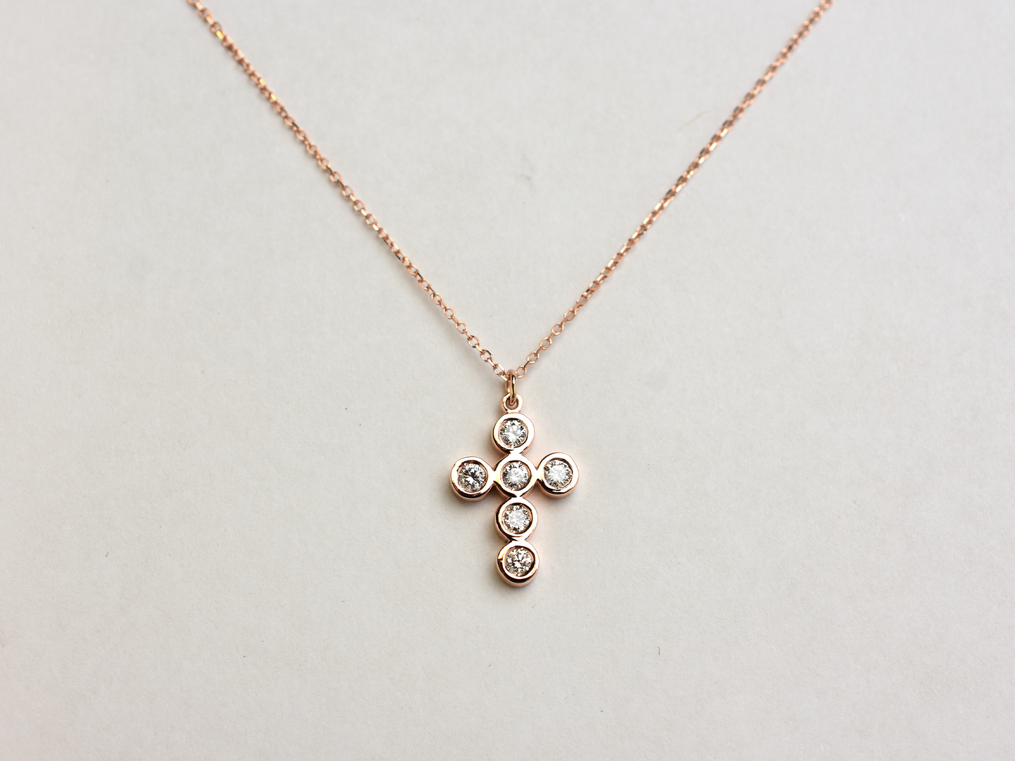 14k bezel set diamond cross for ladies - 14k yellow gold cross - 14 k white gold cross - 14 k rose gold cross - layering cross necklace - statement diamond cross - baptism cross -