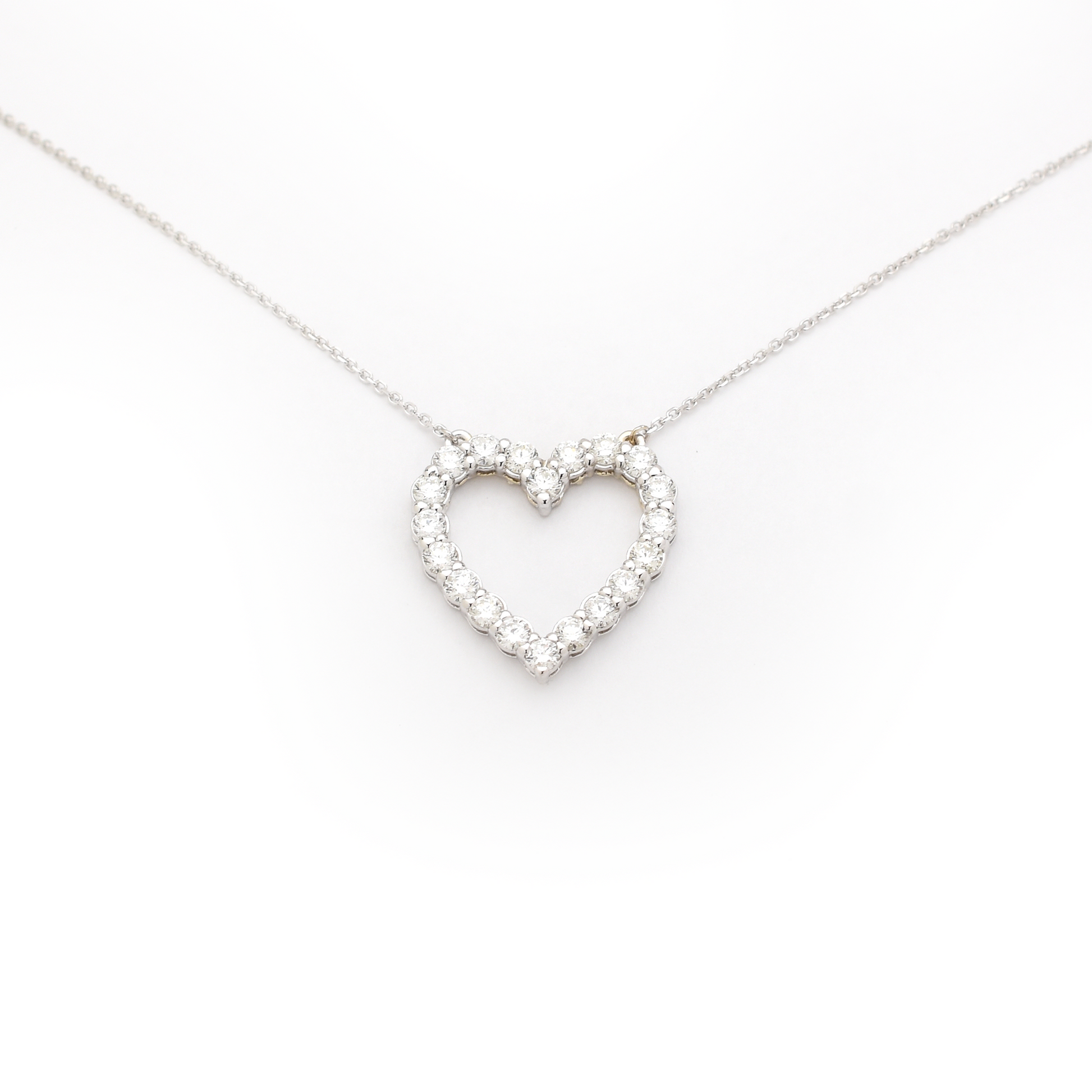 large diamond heart necklace - 1.70 carat natural diamonds