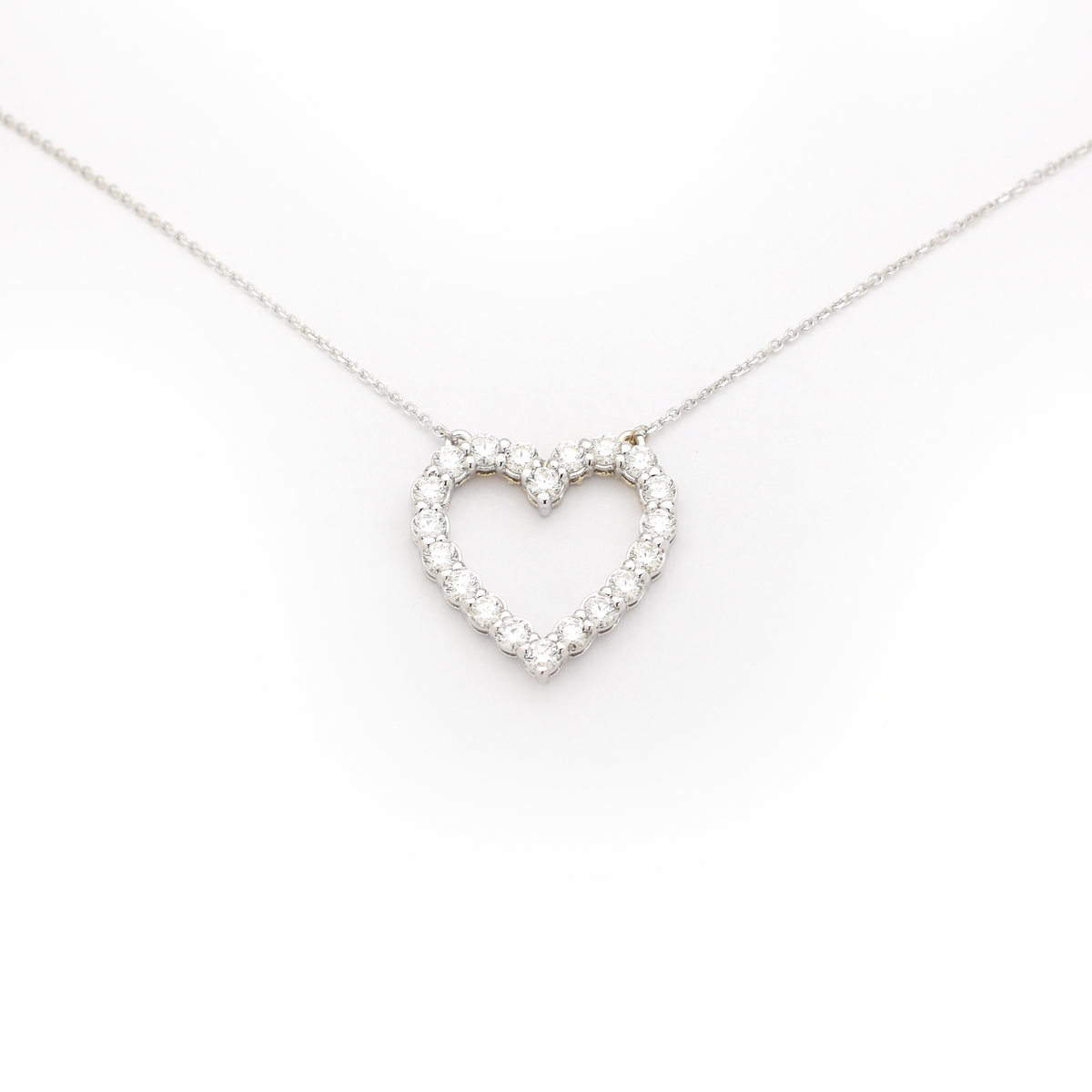 large diamond heart necklace - 1.70 carat natural diamonds