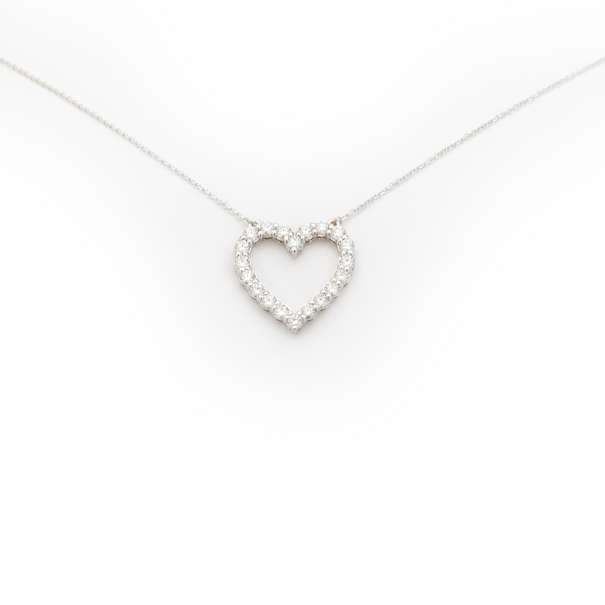large diamond heart necklace - 1.70 carat natural diamonds