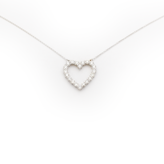 large diamond heart necklace - 1.70 carat natural diamonds