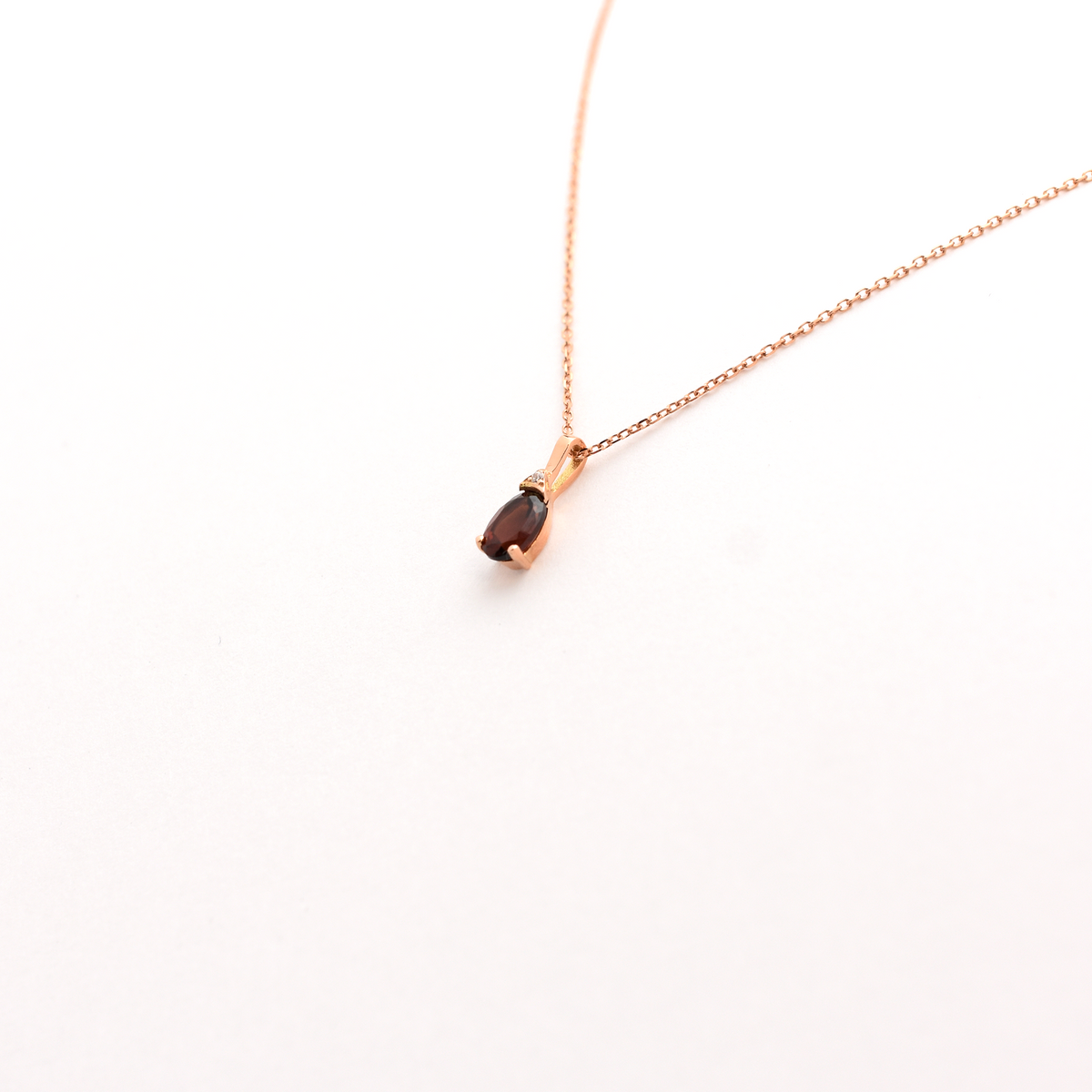 14K Garnet and Diamond Necklace