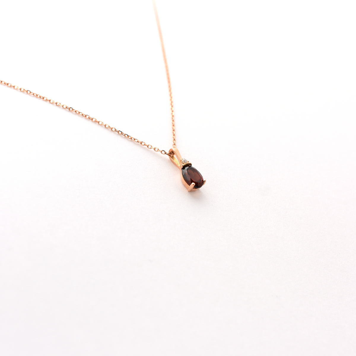 14K Garnet and Diamond Necklace