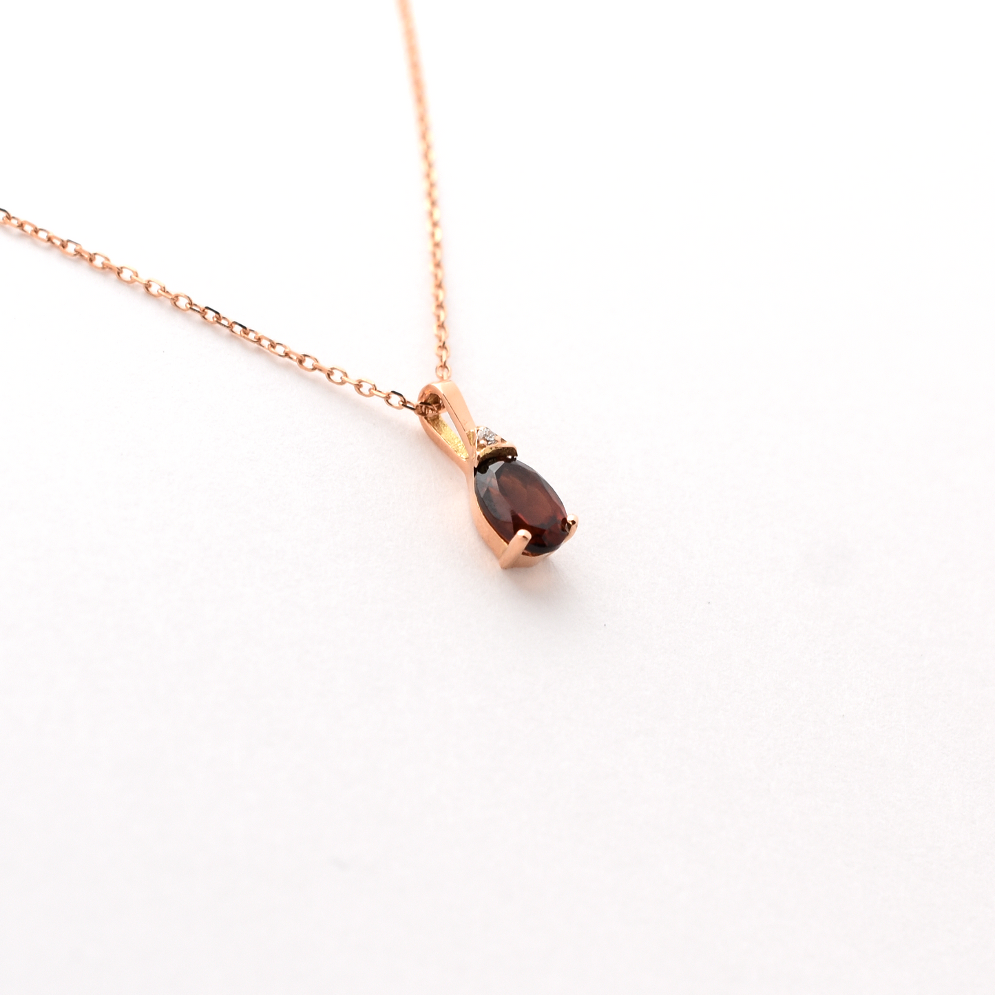 14K Garnet and Diamond Necklace