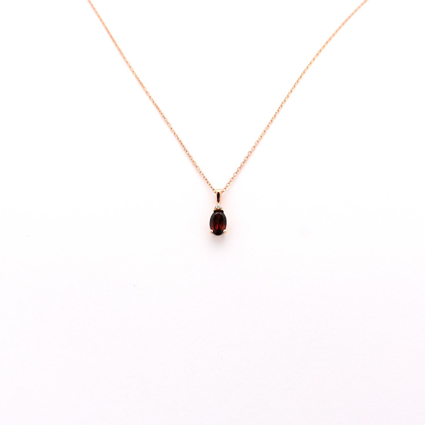 14K Garnet and Diamond Necklace