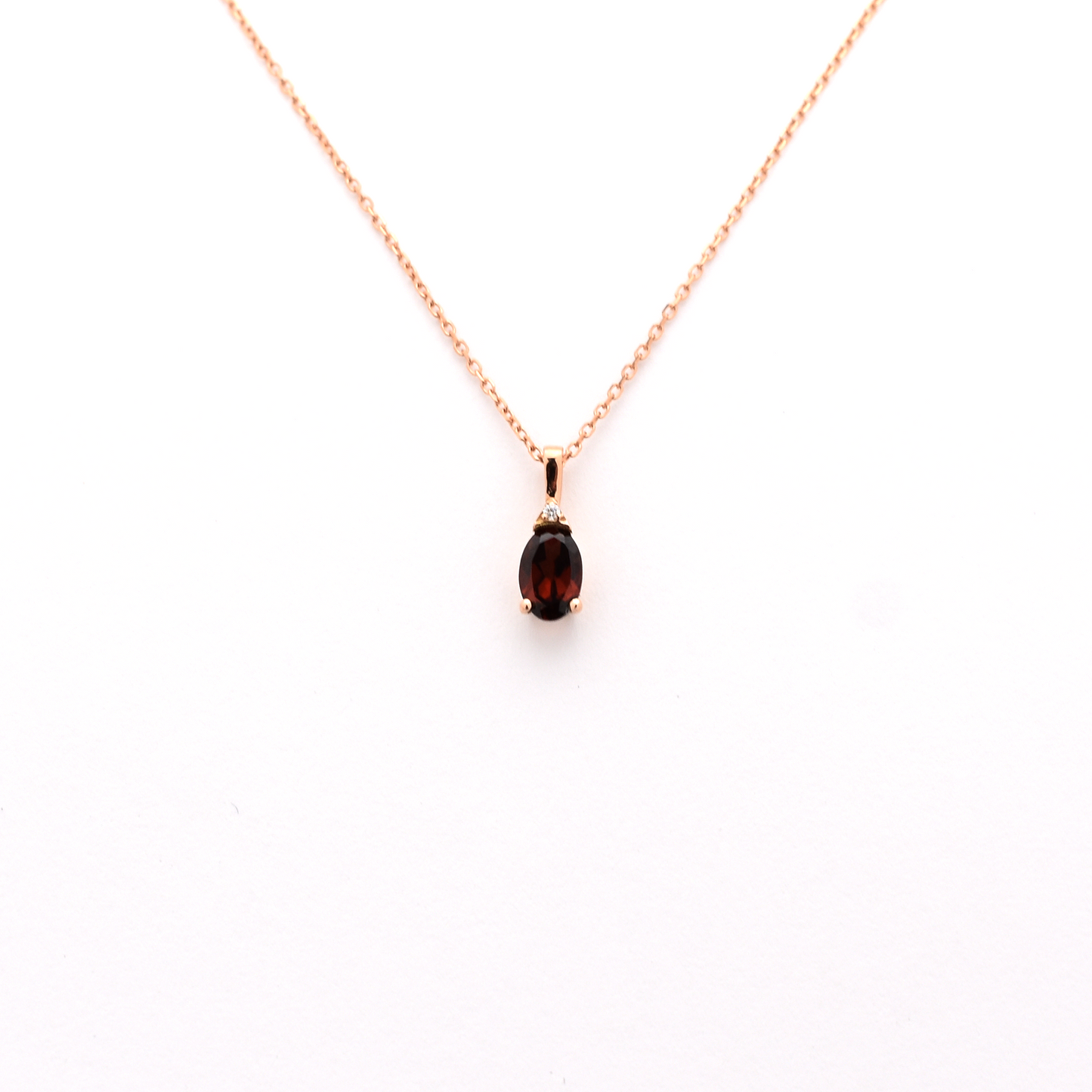 14K Garnet and Diamond Necklace