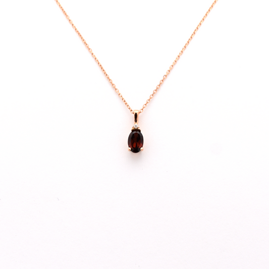 14K Garnet and Diamond Necklace