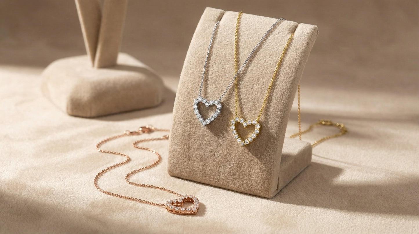 14K Gold Diamond Heart Necklace