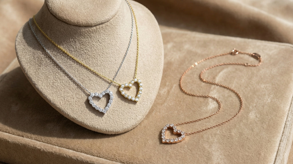 14K Gold Diamond Heart Necklace