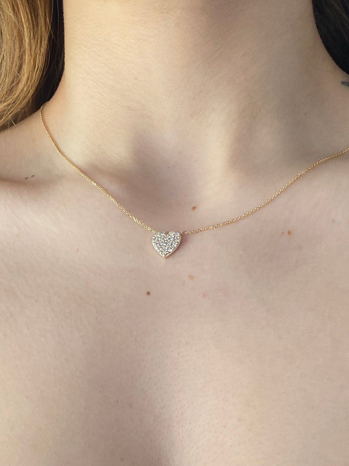 14K Diamond Heart Necklace