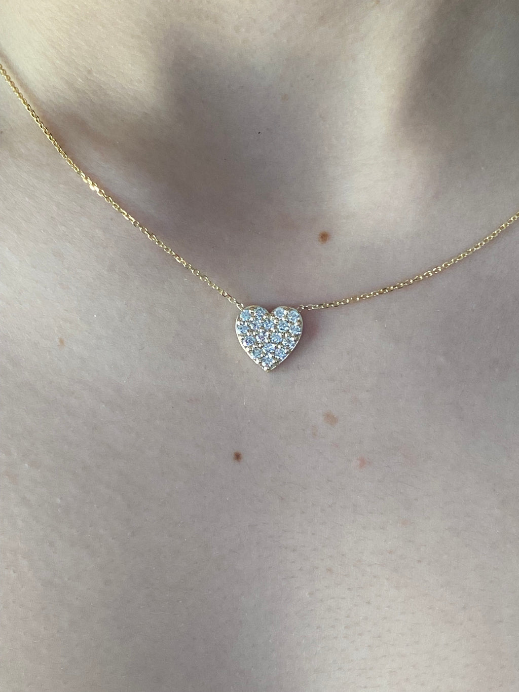 14K Diamond Heart Necklace