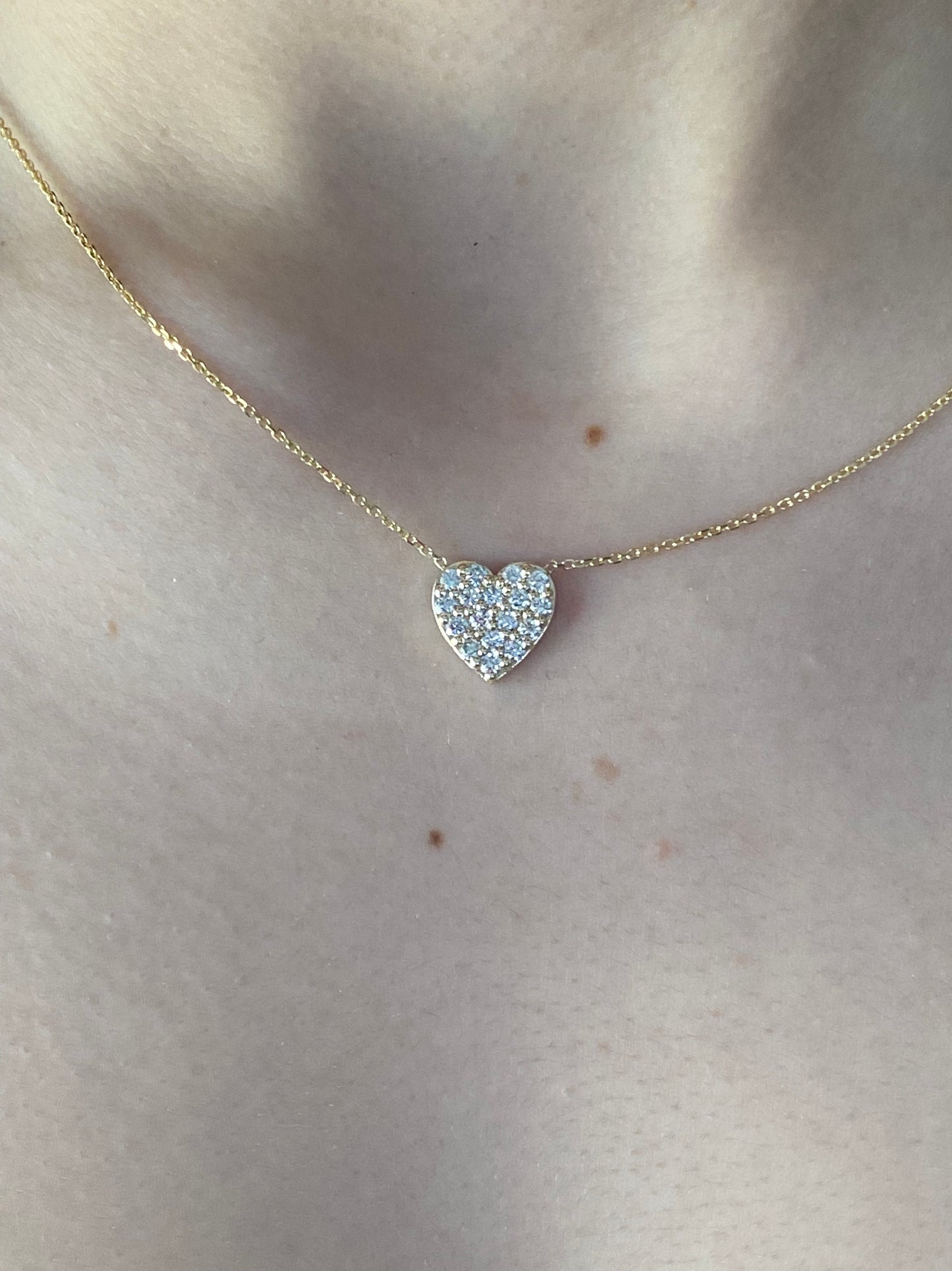 14K Diamond Heart Necklace
