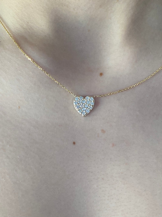 14K Diamond Heart Necklace