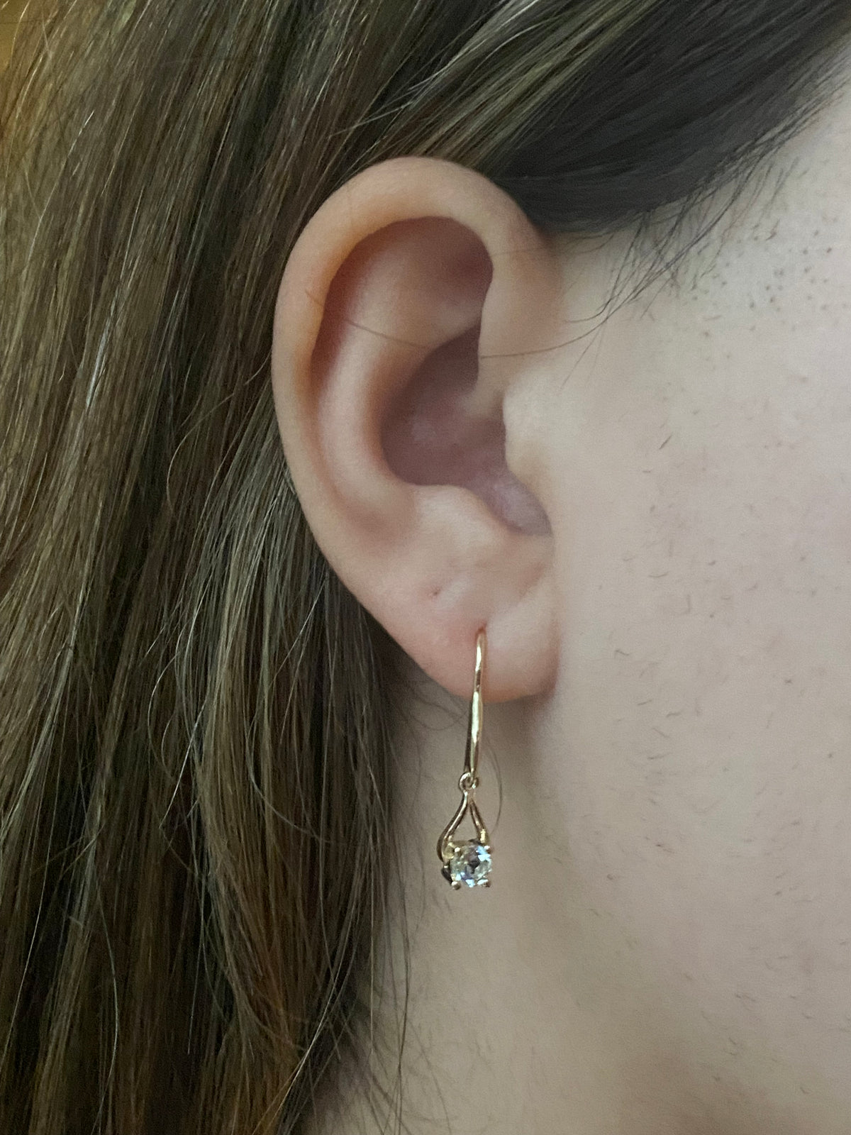 14k Aquamarine Dangly Earrings