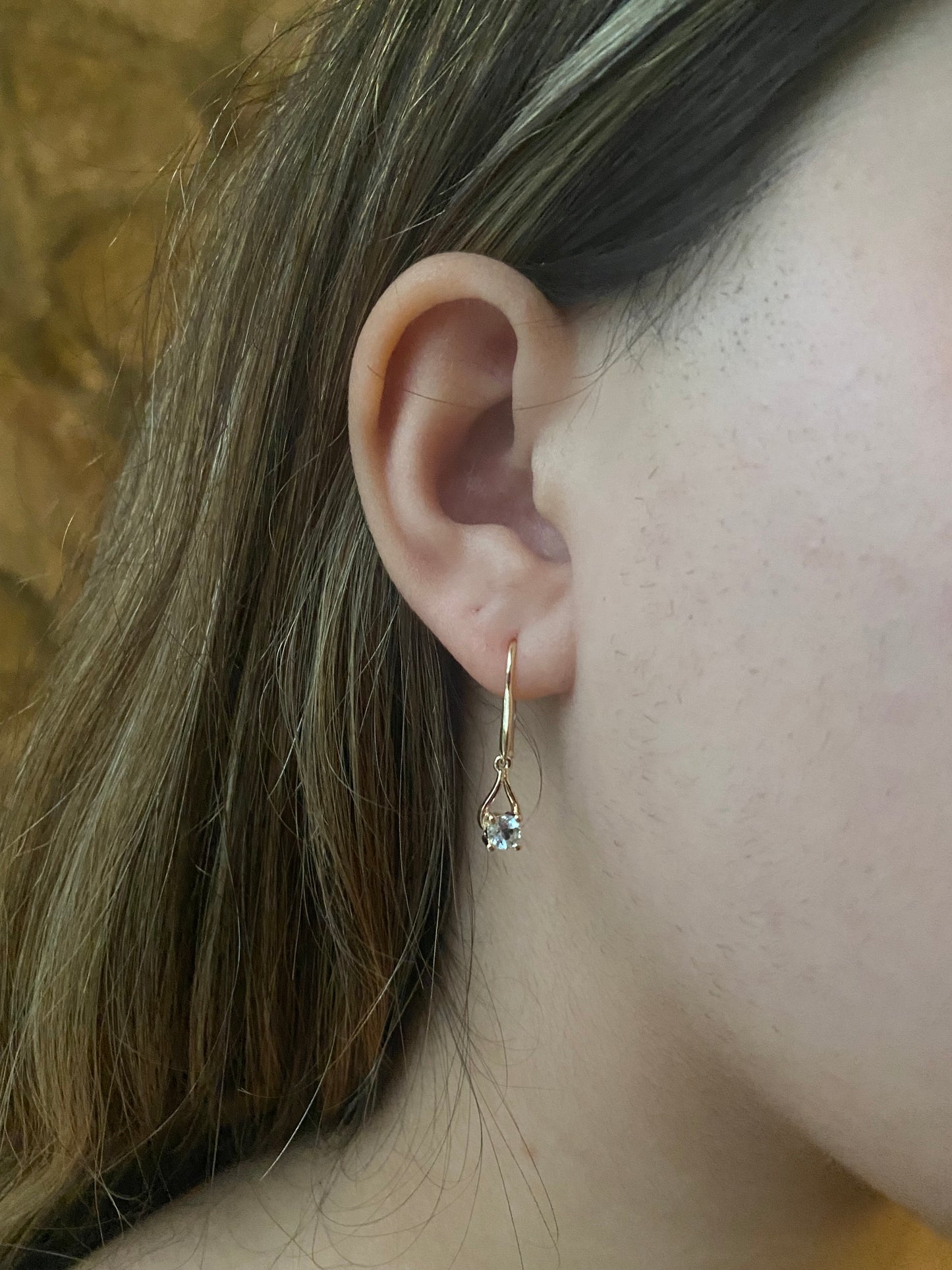 14k Aquamarine Dangly Earrings