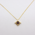 14k Garnet North Star Necklace