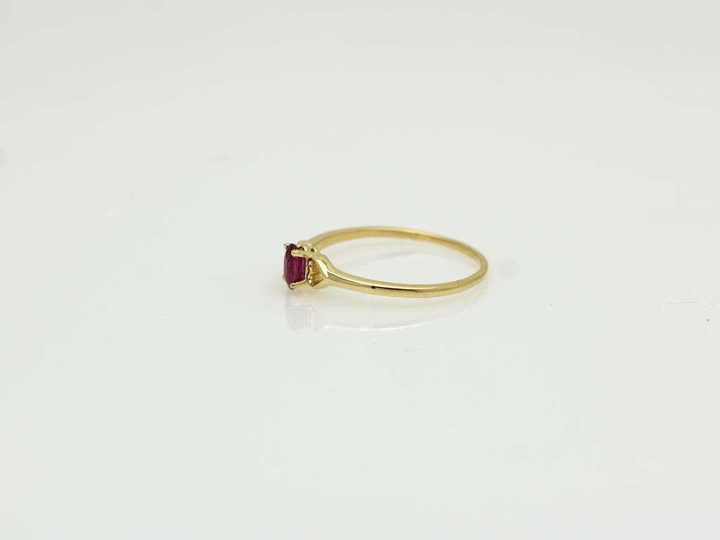 14K Gold Ruby Ring with heart accent