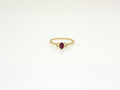 14K Gold Ruby Ring with heart accent