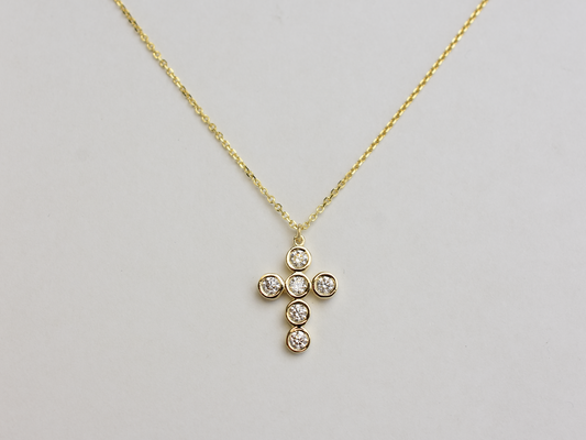 14k Gold diamond cross / 0.55 ct natural diamond cross / bezel diamond cross / baptism cross / layering necklace
This statement cross is 14k solid gold and 0.55 ct natural earth mined diamonds bezel set . The diamonds are SI 1 clarity and G color for that extra sparkle. the cross alone stands at 16 mm by 12 mm dimension.
i also make this cross in 3 other sizes , this one being the largest one. please contact me for more info.
Available in 14 k white gold , 14 k yellow gold, 14 k rose gold. The chain is 14 k