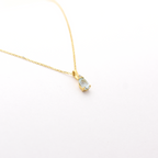 14k Aquamarine and Diamond Necklace