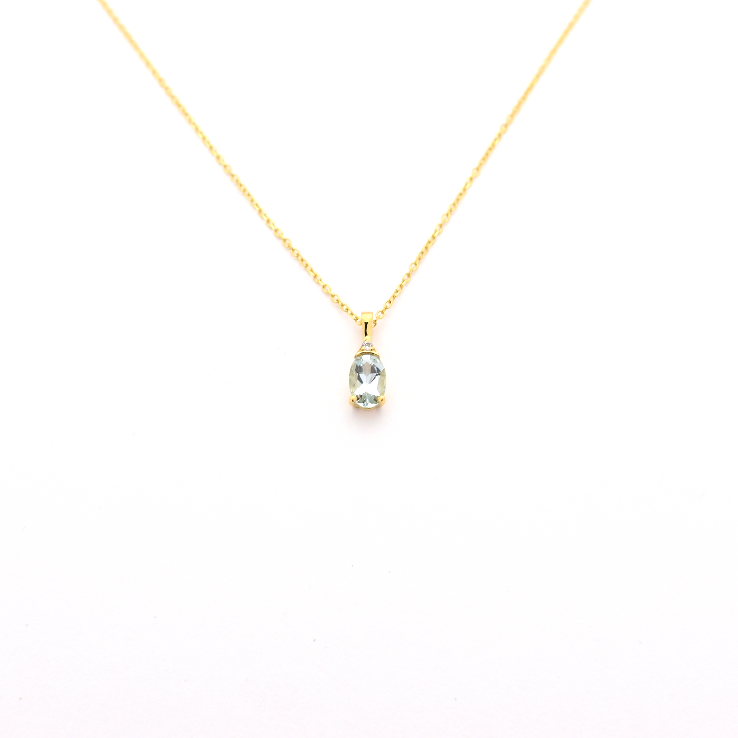 14k Aquamarine and Diamond Necklace