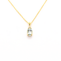 Oval Aquamarine and diamond pendant