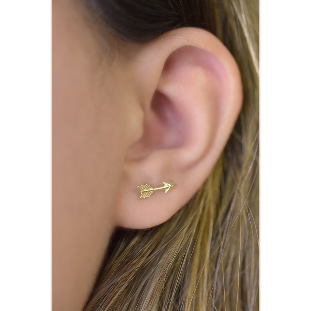 14k Arrow Earring