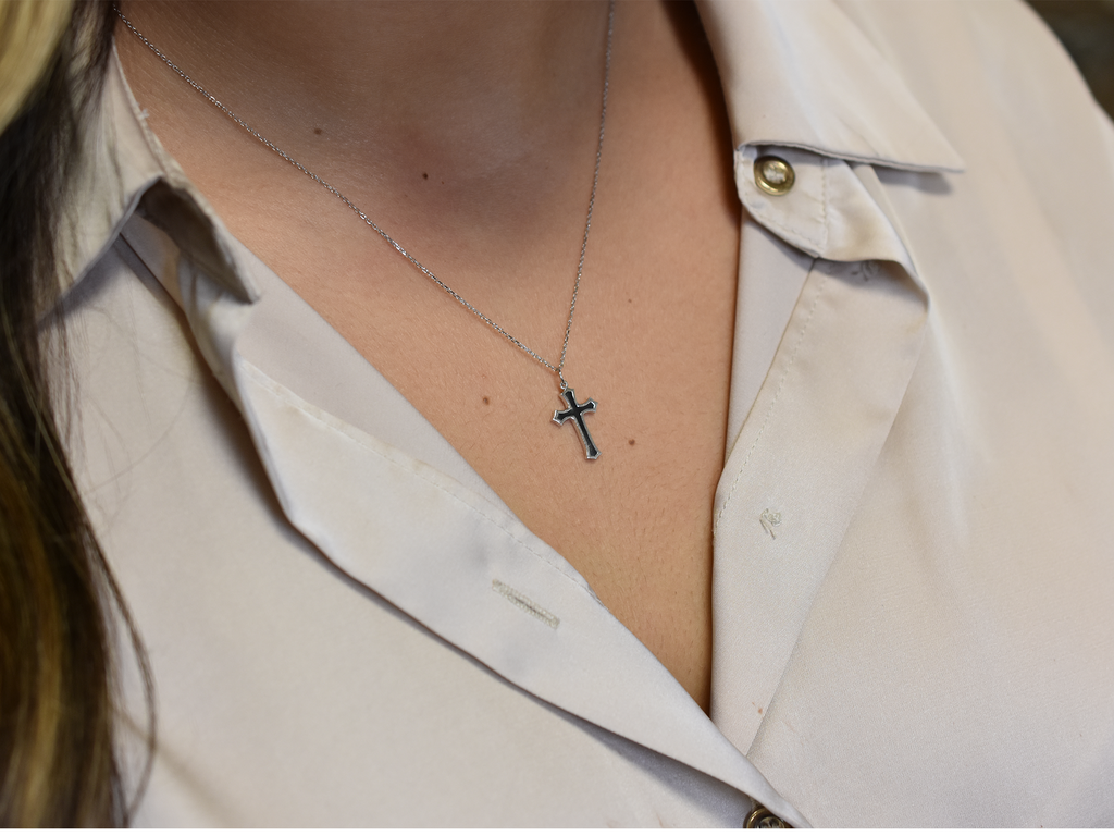 14k Enamel Orthodox Cross