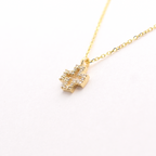14k Small Diamond Cross Necklace