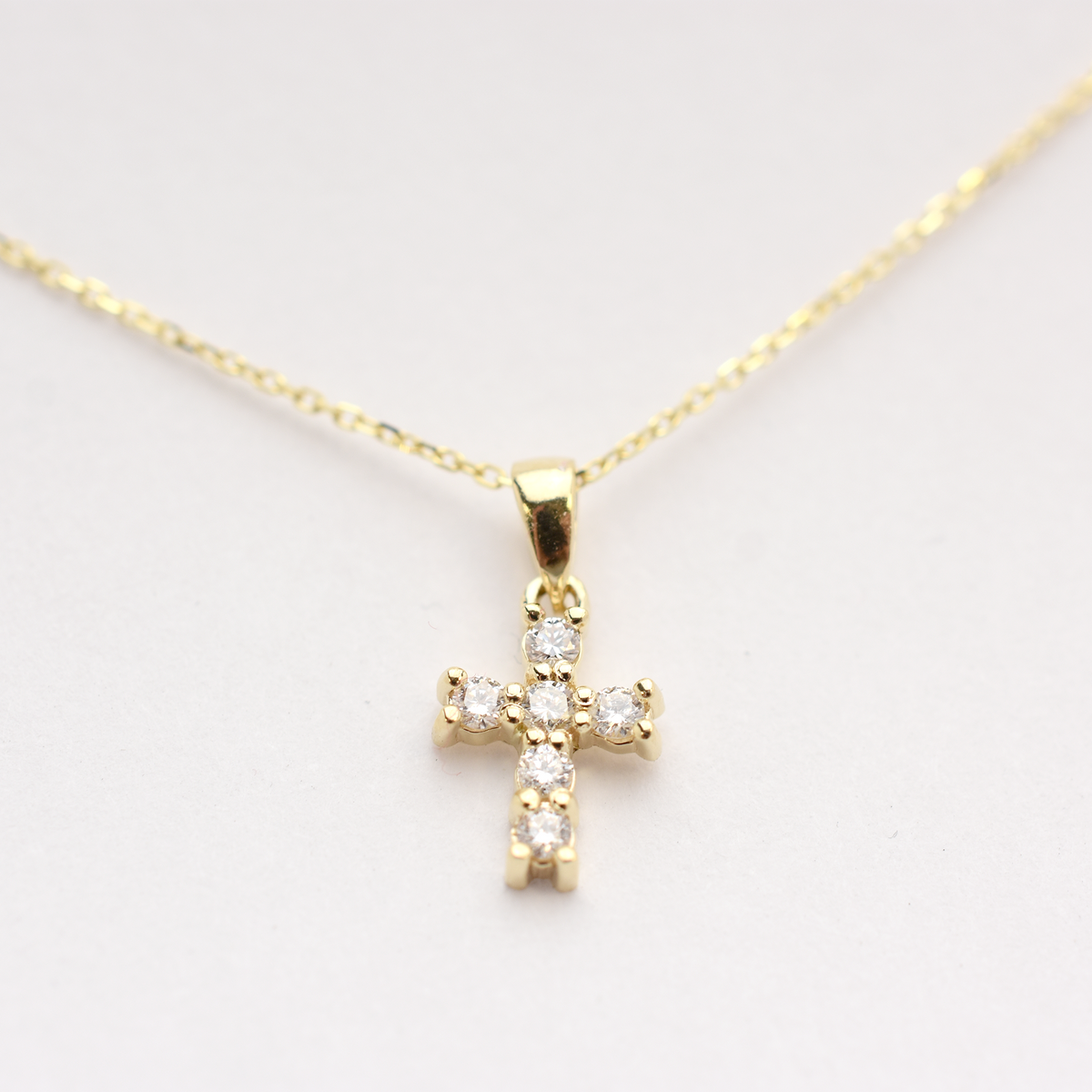 14k Diamond Cross Necklace