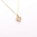 14k Small Diamond Cross Necklace