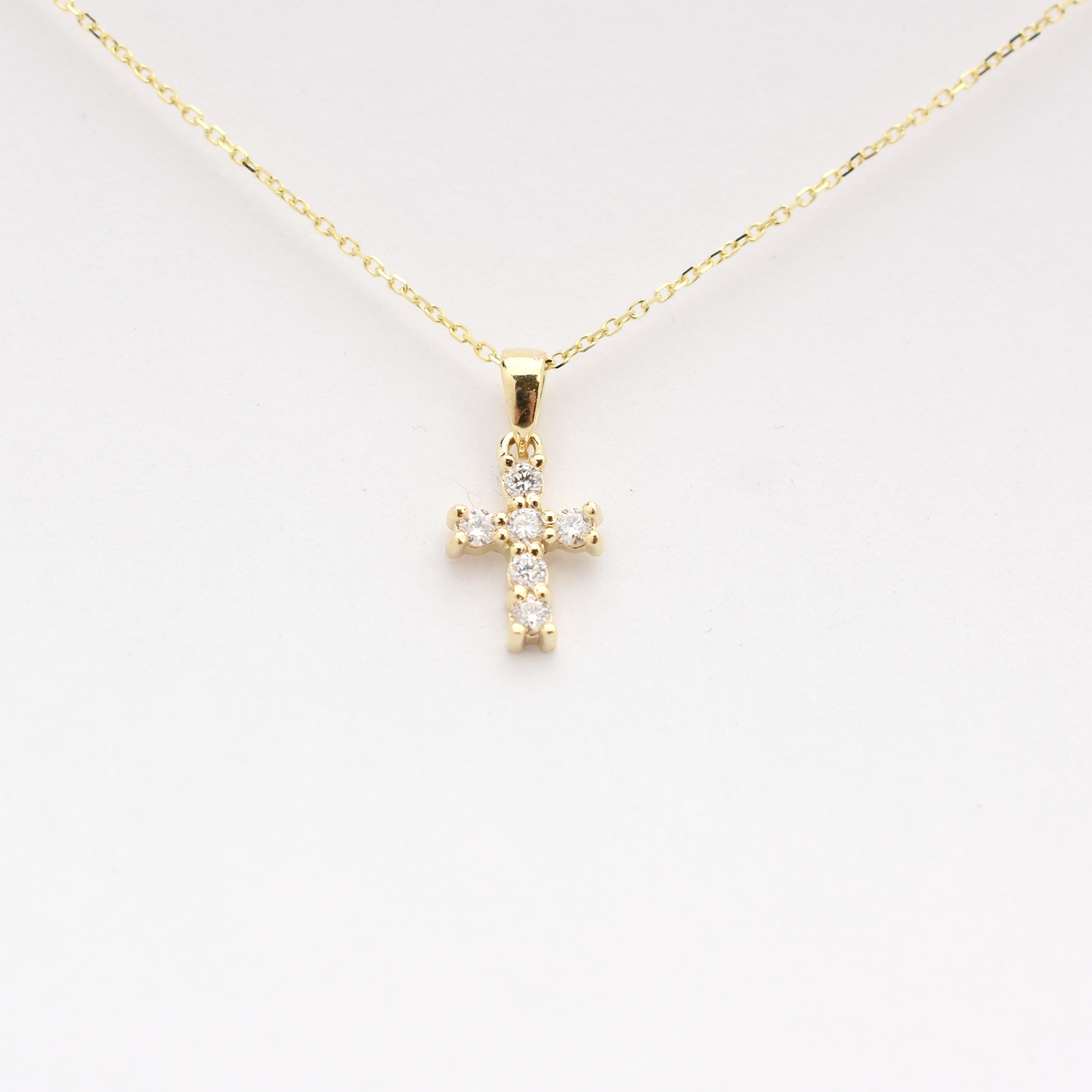 14k Diamond Cross Necklace