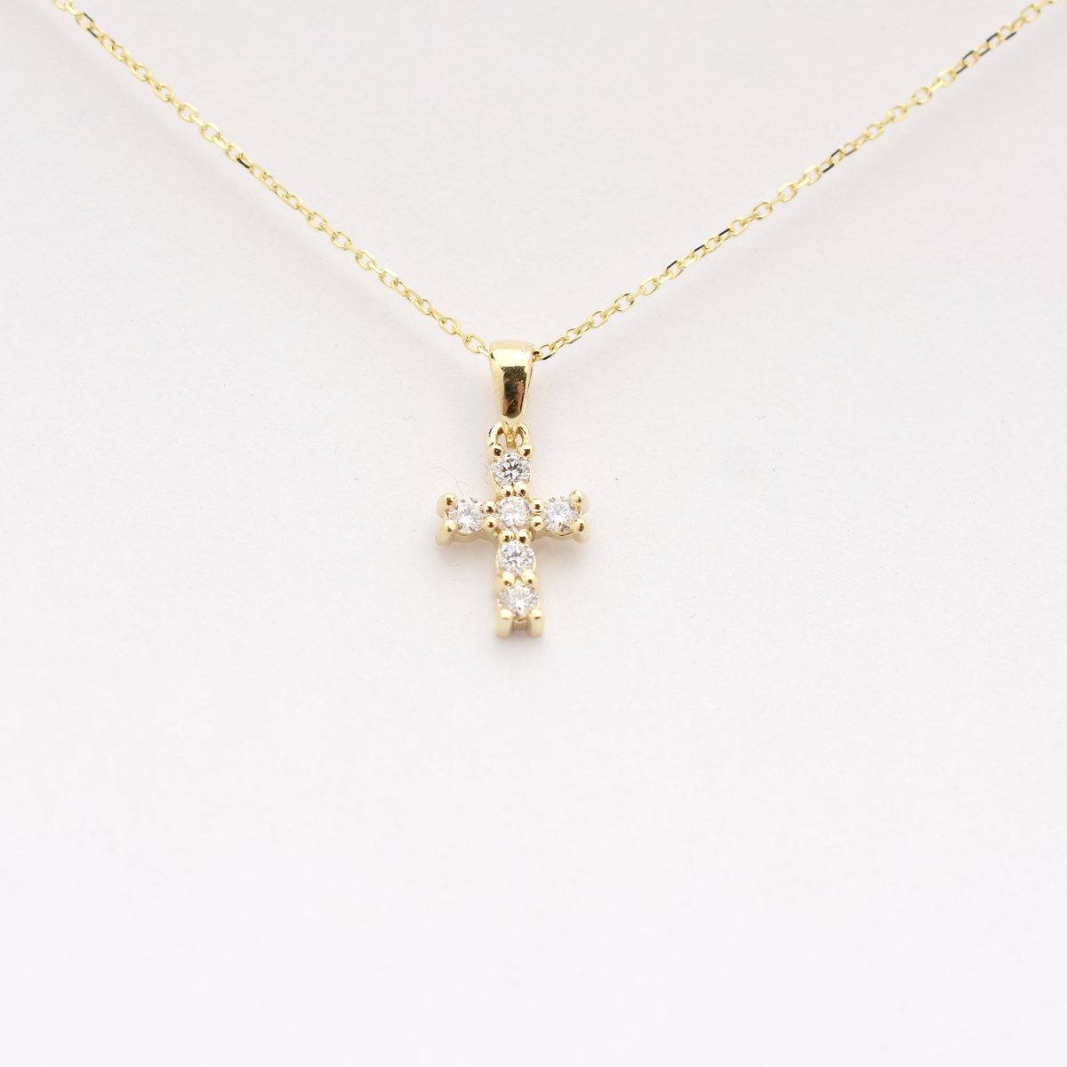 14k Diamond Cross Necklace