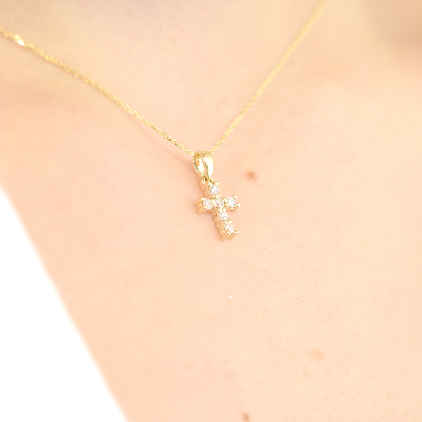 14k Diamond Cross Necklace