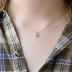 14k Small Diamond Cross Necklace