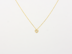 14k solid gold Heart necklace with one diamond in the center