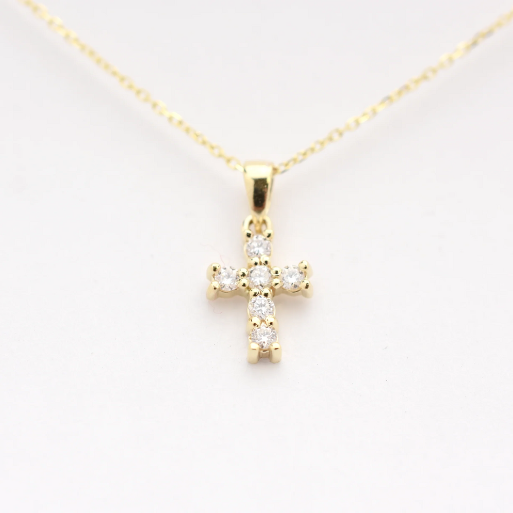 diamond cross pendant 0.20c t natural diamonds