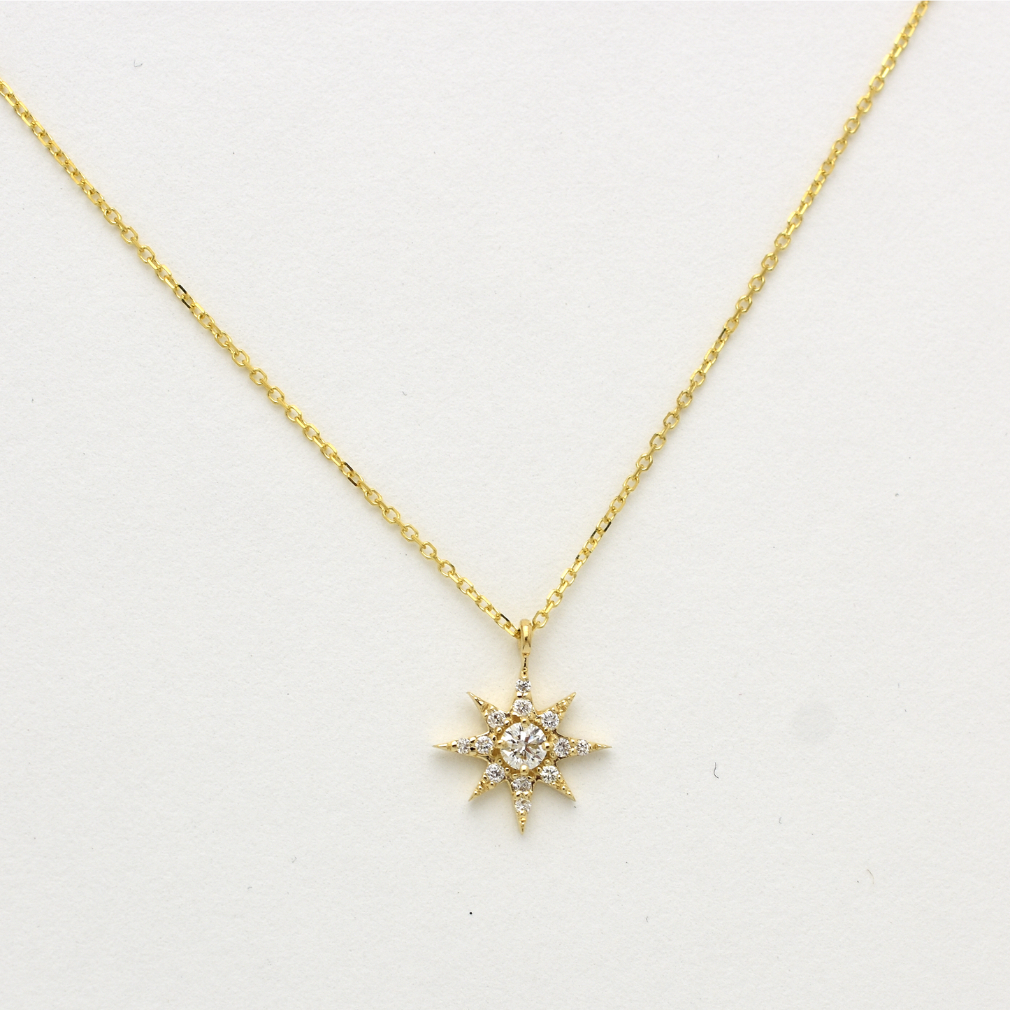 14k White Gold North Star Necklace / Dainty Celestial necklace